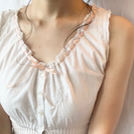 〈antique〉ladder lace blouse
