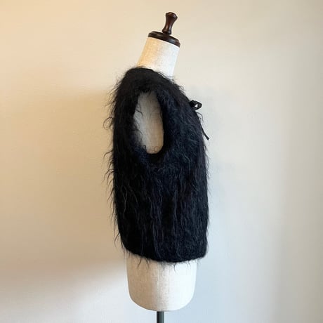 〈vintage〉kid mohair vest with ladder lace