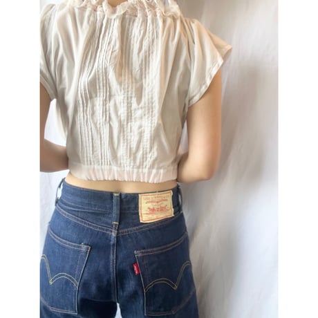 〈antique〉cotton blouse with ladder lace