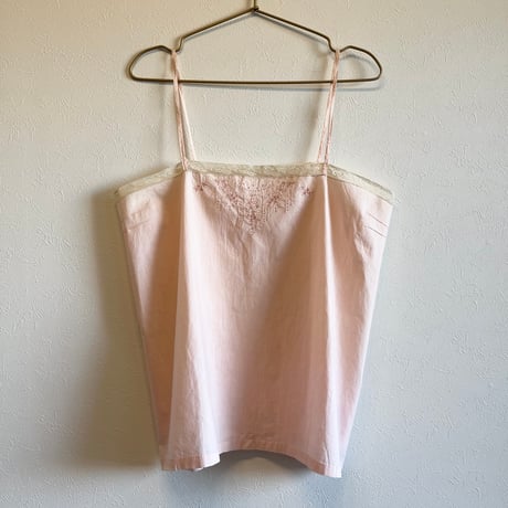 〈vintage〉flower embroidery cotton camisole