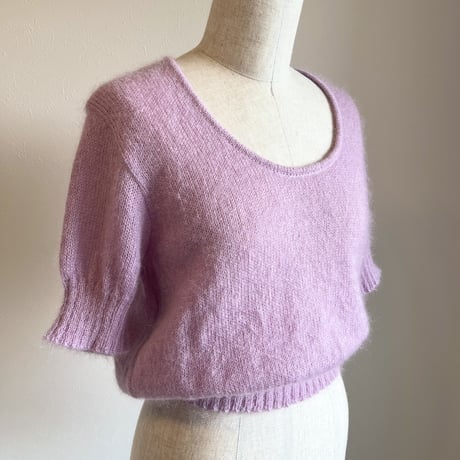 〈vintage〉made in Italy/half sleeve mohair tops