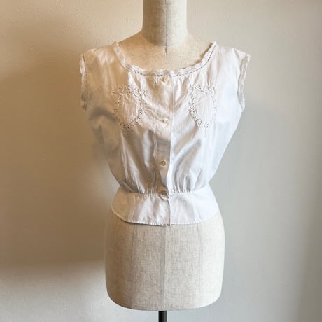 〈antique〉ribbon cutwork corsetcover blouse