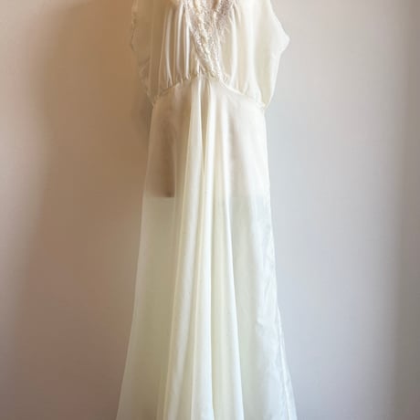 〈vintage〉dot pattern nylon sheer onepiece