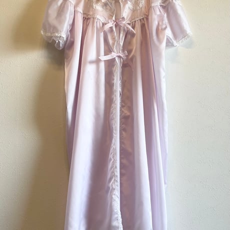 〈vintage〉puff sleeve & scallop hem lingerie gown