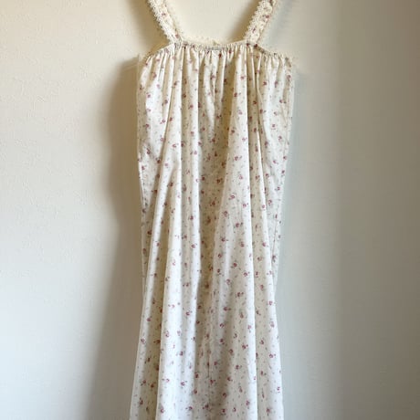 〈vintage〉made in USA/petit rose pattern onepiece