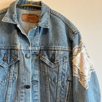 〈vintage〉made in USA/"Levi's" embroidery patch denim jacket
