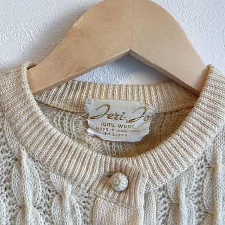〈vintage〉 cream beige cable cardigan