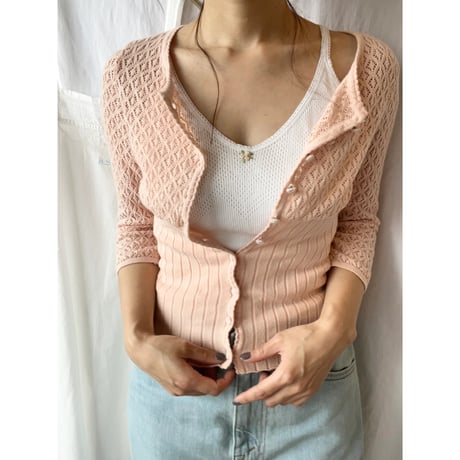 〈vintage〉made in Italy/crochet cardigan
