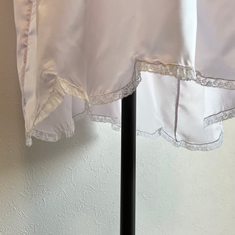 〈vintage〉puff sleeve & scallop hem lingerie gown
