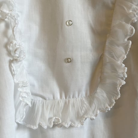 〈vintage〉sheer ruffle frill blouse