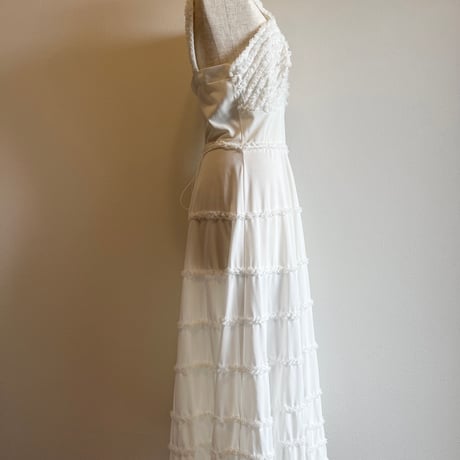 〈vintage〉teared frill onepiece