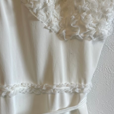 〈vintage〉teared frill onepiece