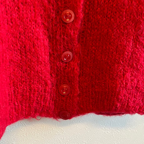 〈vintage〉mohair knit cardigan with rudder ribbon