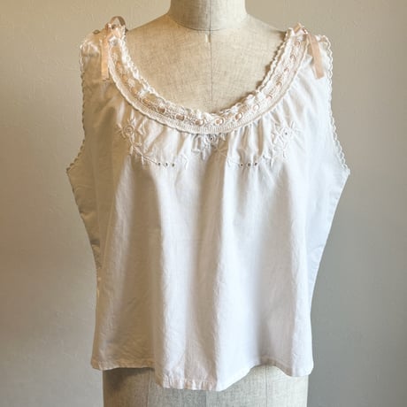 〈antique〉ladder lace cotton top