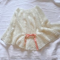 〈vintage〉crochet mohair cape