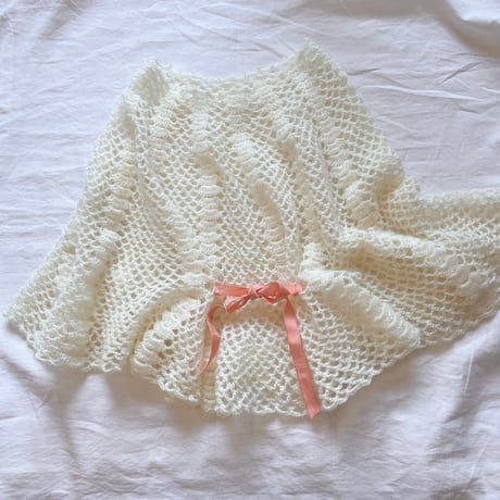 〈vintage〉crochet mohair cape