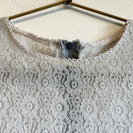 〈vintage〉pail blue lace tops