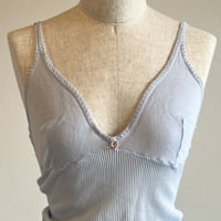 〈vintage〉pail blue rib camisole