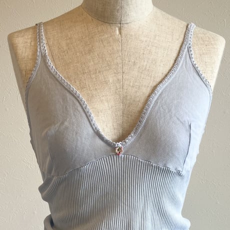 〈vintage〉pail blue rib camisole