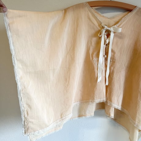 〈vintage〉ribbon embroidery & lace up cape