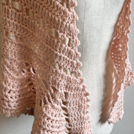 〈vintage〉crochet knit cape with ladder lace