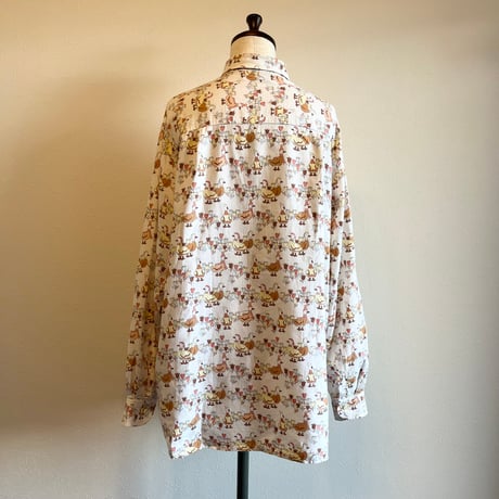 〈vintage〉made in Italy / duck pattern light flannel shirt