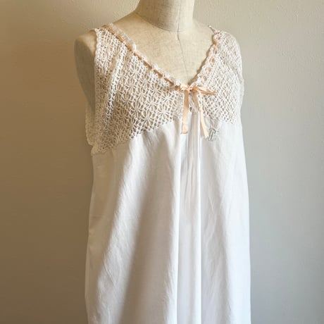 〈antique〉cotton onepiece rudder lace