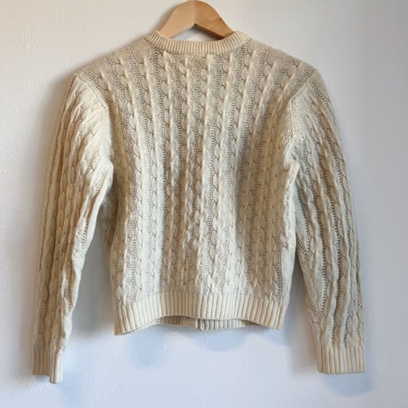 〈vintage〉 cream beige cable cardigan