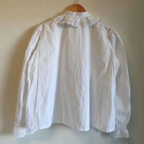 〈vintage〉round collar cotton blouse