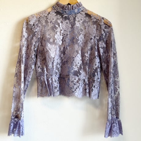 〈vintage〉back button lace blouse