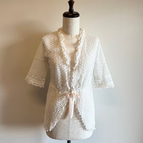 〈antique〉eyelet cotton bolero