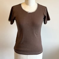 〈vintage〉Europa made rib cutsew
