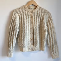 〈vintage〉 cream beige cable cardigan