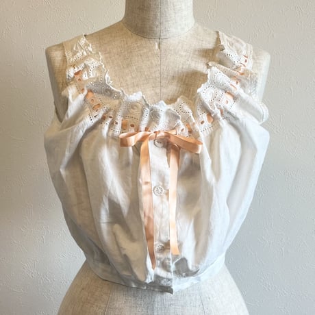 〈vintage〉ladder lace cotton blouse