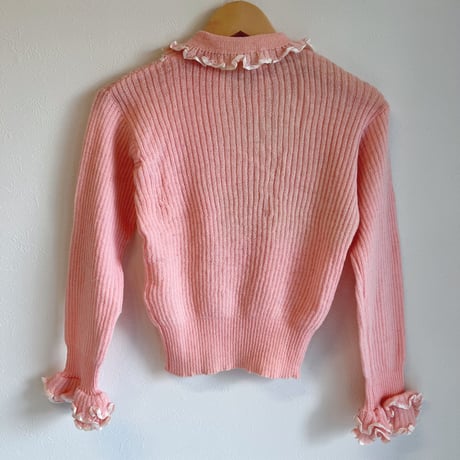 〈vintage〉made in Italy/frill design cardigan