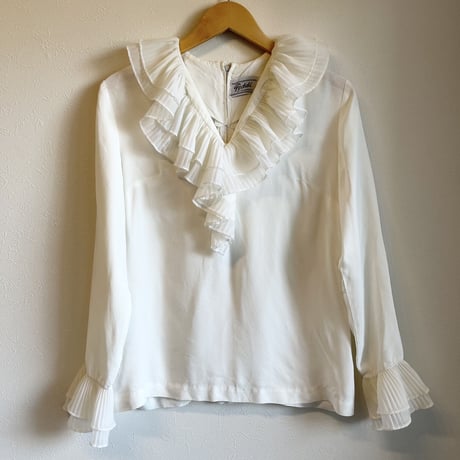 〈vintage〉pleats collar tops