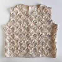 〈vintage〉embroidery design silk blouse