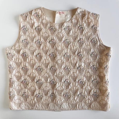 〈vintage〉embroidery design silk blouse