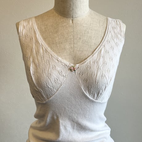 〈vintage〉Europa made rib camisole
