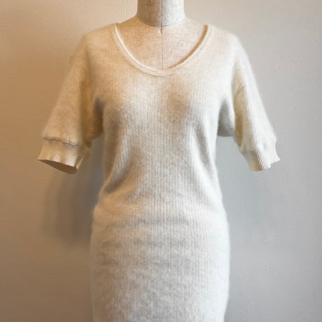 〈vintage〉angola knit onepiece