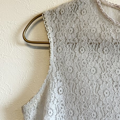 〈vintage〉pail blue lace tops