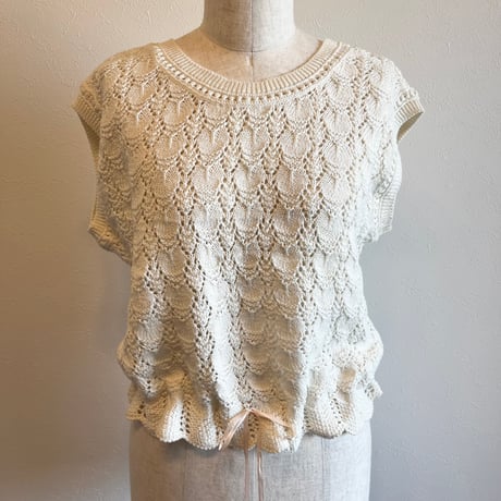 〈vintage〉made in Italy / rudder lace crochet vest
