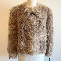 〈vintage〉curly fake fur jacket