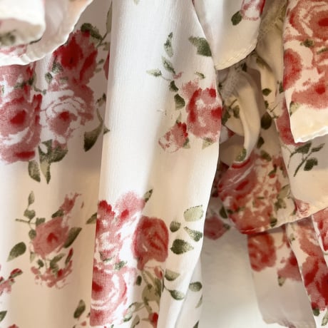 〈vintage〉rose pattern tiered dress