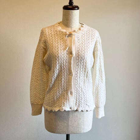 〈vintage〉scallop hem cardigan