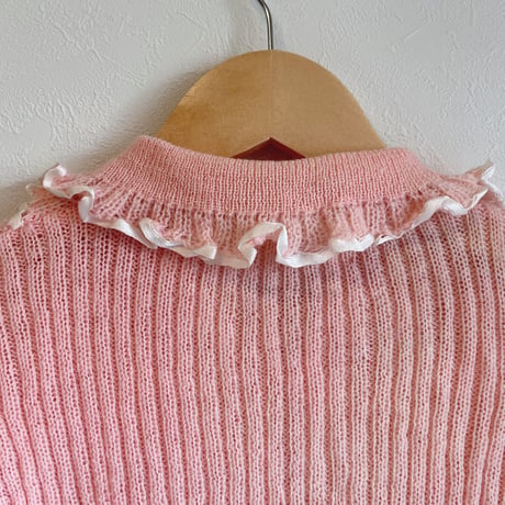 〈vintage〉made in Italy/frill design cardigan