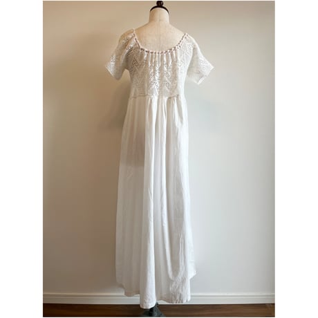 〈antique〉cotton crochet onepiece