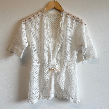 〈antique〉eyelet cotton bolero