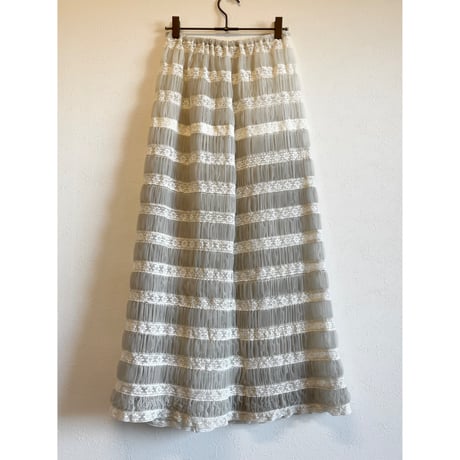 〈vintage〉shirring design sheer skirt