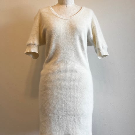〈vintage〉angola knit onepiece